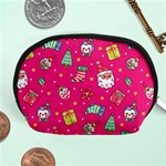 cute pink christmas pattern Accessory Pouch (Medium)