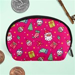 cute pink christmas pattern Accessory Pouch (Large)