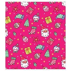 cute pink christmas pattern Drawstring Pouch (Medium) from ArtsNow.com Back