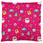 cute pink christmas pattern Standard Premium Plush Fleece Cushion Case (Two Sides)