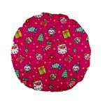 cute pink christmas pattern Standard 15  Premium Flano Round Cushions