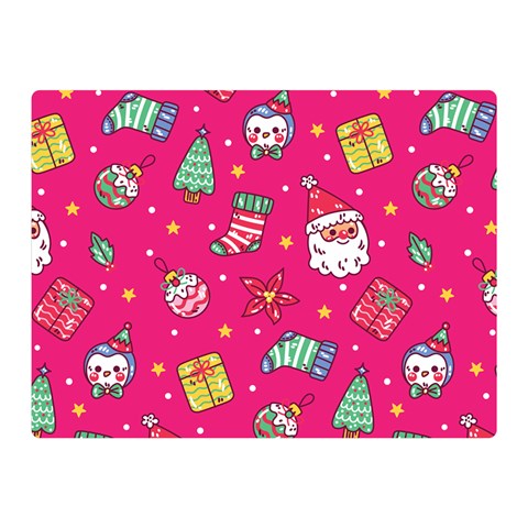 cute pink christmas pattern Two Sides Premium Plush Fleece Blanket (Mini) from ArtsNow.com 35 x27  Blanket Front