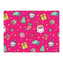 cute pink christmas pattern Two Sides Premium Plush Fleece Blanket (Mini) from ArtsNow.com 35 x27  Blanket Front