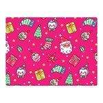 cute pink christmas pattern Two Sides Premium Plush Fleece Blanket (Mini)