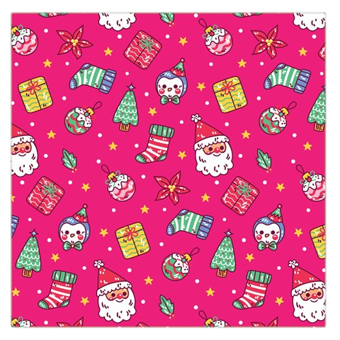 cute pink christmas pattern Square Satin Scarf (36  x 36 ) from ArtsNow.com Front