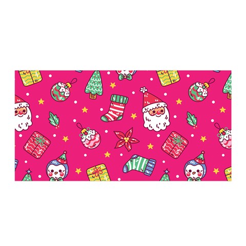 cute pink christmas pattern Satin Wrap 35  x 70  from ArtsNow.com Front