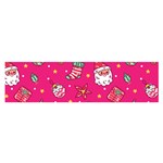 cute pink christmas pattern Oblong Satin Scarf (16  x 60 )