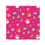 cute pink christmas pattern Square Satin Scarf (30  x 30 )