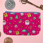 cute pink christmas pattern Large Coin Purse