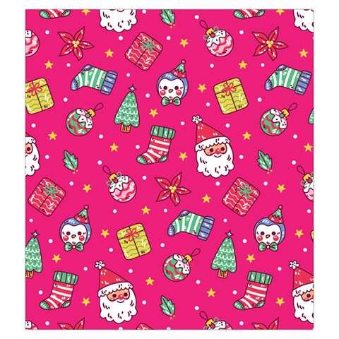 cute pink christmas pattern Drawstring Pouch (2XL) from ArtsNow.com Back