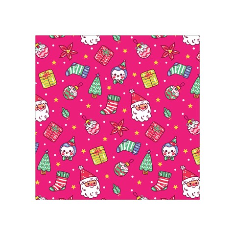 cute pink christmas pattern Square Tapestry (Small) from ArtsNow.com Front