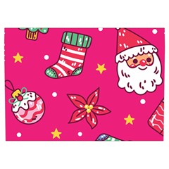 cute pink christmas pattern Everyday Shoulder Bag with Pouch Bag from ArtsNow.com Front Pocket