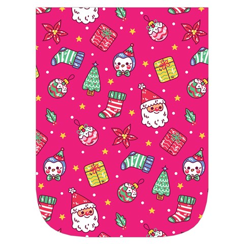 cute pink christmas pattern Waist Pouch (Small) from ArtsNow.com Front Pocket