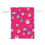 cute pink christmas pattern Lightweight Drawstring Pouch (S)