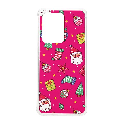 cute pink christmas pattern Samsung Galaxy S20 Ultra 6.9 Inch TPU UV Case from ArtsNow.com Front