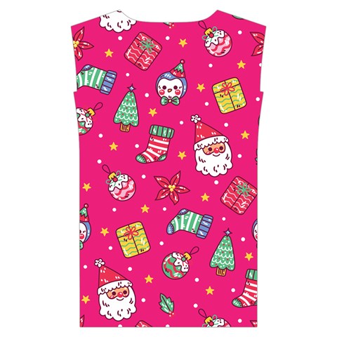 cute pink christmas pattern Kids  Stylish Hooded Puffer Vest from ArtsNow.com Back