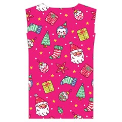 cute pink christmas pattern Kids  Stylish Hooded Puffer Vest from ArtsNow.com Back