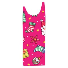 cute pink christmas pattern Kids  Stylish Hooded Puffer Vest from ArtsNow.com Front Right Side