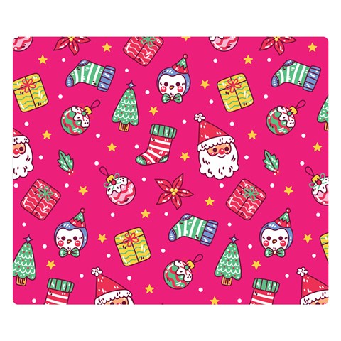 cute pink christmas pattern Premium Plush Fleece Blanket (Small) from ArtsNow.com 50 x40  Blanket Front