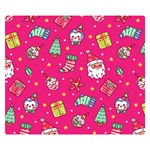 cute pink christmas pattern Premium Plush Fleece Blanket (Small)