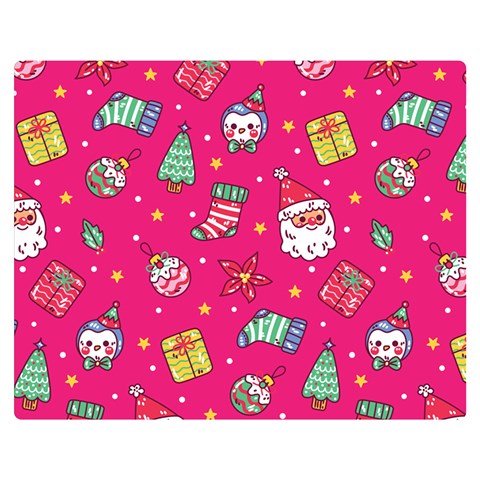 cute pink christmas pattern Premium Plush Fleece Blanket (Medium) from ArtsNow.com 60 x50  Blanket Front