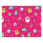 cute pink christmas pattern Premium Plush Fleece Blanket (Large)