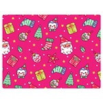 cute pink christmas pattern Premium Plush Fleece Blanket (Extra Small)