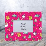 cute pink christmas pattern White Tabletop Photo Frame 4 x6 