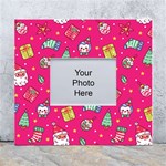 cute pink christmas pattern White Wall Photo Frame 5  x 7 