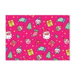 cute pink christmas pattern Crystal Sticker (A4)