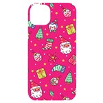 cute pink christmas pattern iPhone 14 Plus Black UV Print PC Hardshell Case