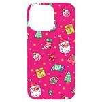 cute pink christmas pattern iPhone 14 Pro Max Black UV Print PC Hardshell Case