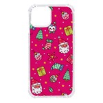 cute pink christmas pattern iPhone 14 TPU UV Print Case