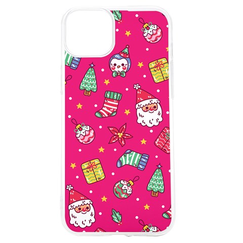 cute pink christmas pattern iPhone 15 TPU UV Print Case from ArtsNow.com Front