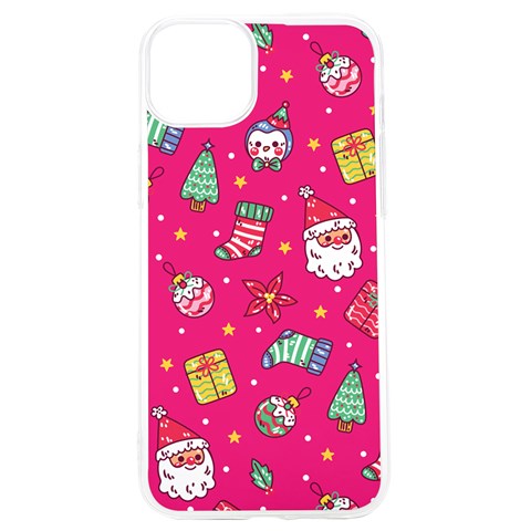 cute pink christmas pattern iPhone 15 Pro TPU UV Print Case from ArtsNow.com Front