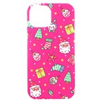 cute pink christmas pattern iPhone 15 Black UV Print PC Hardshell Case