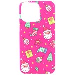 cute pink christmas pattern iPhone 15 Pro Max Black UV Print PC Hardshell Case