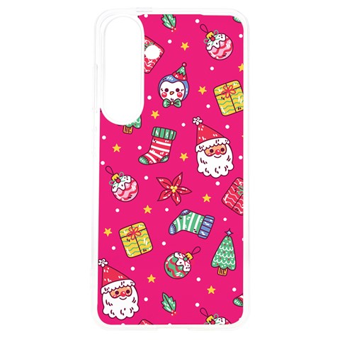 cute pink christmas pattern Samsung Galaxy S24 6.2 Inch TPU UV Case from ArtsNow.com Front