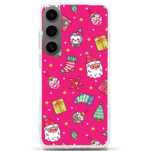 cute pink christmas pattern Samsung Galaxy S24 Ultra 6.9 Inch TPU UV Case from ArtsNow.com Front