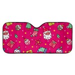 cute pink christmas pattern Car Windshield Sunshade