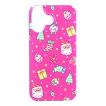 cute pink christmas pattern iPhone 16 Black UV Print PC Hardshell Case