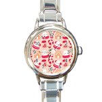 cute christmas cartoon Round Italian Charm Watch