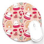 cute christmas cartoon Round Mousepad