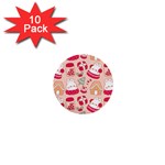 cute christmas cartoon 1  Mini Buttons (10 pack) 