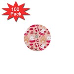 cute christmas cartoon 1  Mini Buttons (100 pack) 