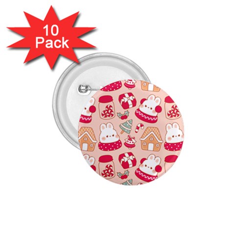 cute christmas cartoon 1.75  Buttons (10 pack) from ArtsNow.com Front