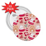 cute christmas cartoon 2.25  Buttons (10 pack) 