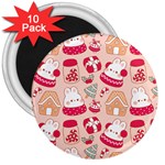 cute christmas cartoon 3  Magnets (10 pack) 