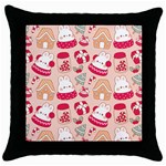 cute christmas cartoon Throw Pillow Case (Black)