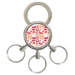 cute christmas cartoon 3-Ring Key Chain